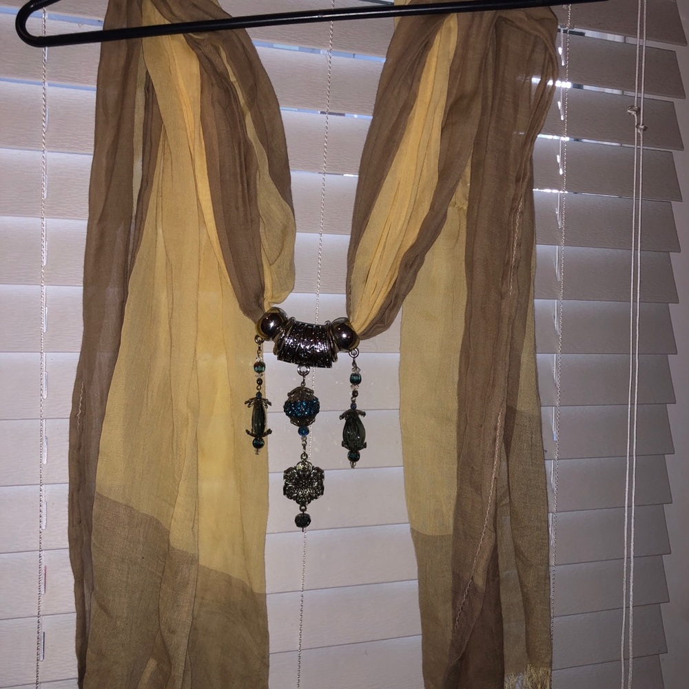 Designer scarf with embellishments